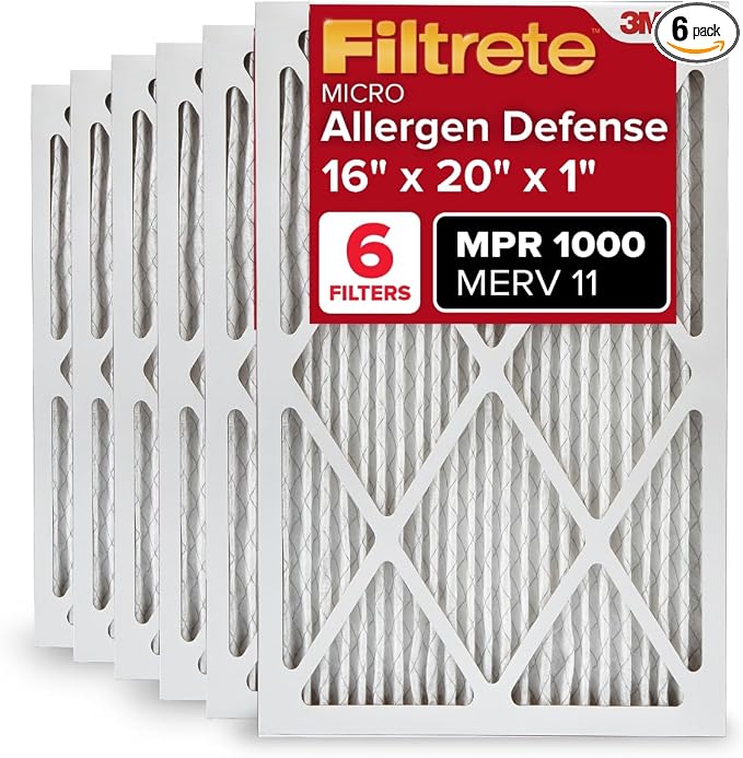 Filtrete 16x20x1 AC Furnace Air Filter, MERV 11, MPR 1000, Micro Allergen by Filtrete