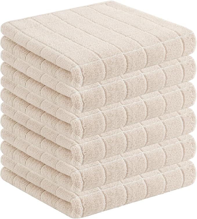 Homaxy 100% Cotton Terry Kitchen Towels, Checkered Designed, Soft and Super by Homaxy