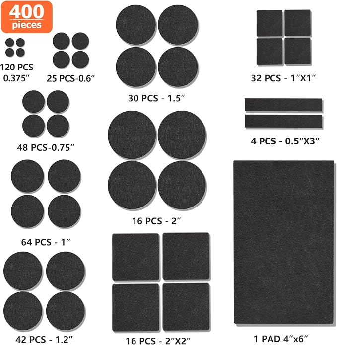 Felt Furniture Pads 400 Pieces, Furniture Pads - Image 3