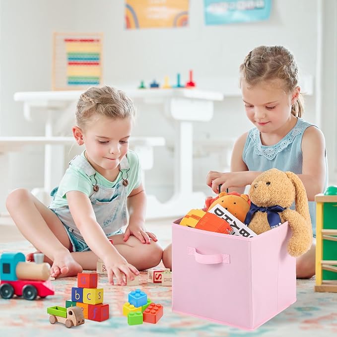Stero Fabric Storage Bins 6 Pack Fun Colored Durable Storage Cubes - Image 5