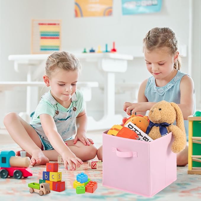 Stero 13x13x13 Inch Fabric Storage Bins 6 Pack Fun Colored Durable Storage Cubes - Image 5
