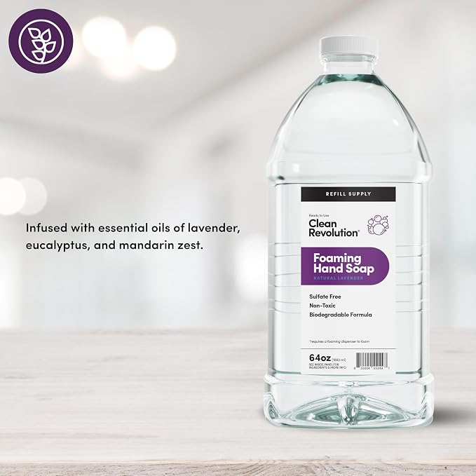 Clean Revolution Foaming Hand Soap Refill Supply Container, Ready to Use Formula - Image 2