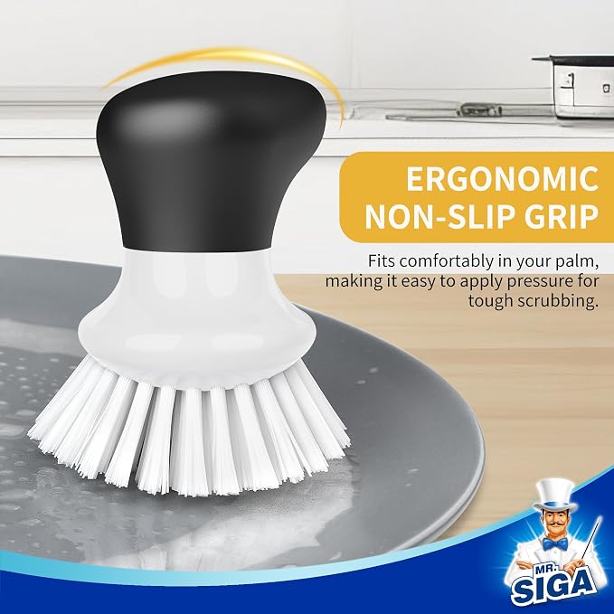MR.SIGA Dish Scrub Brush, Palm Brush Dish Scrubber - Image 4