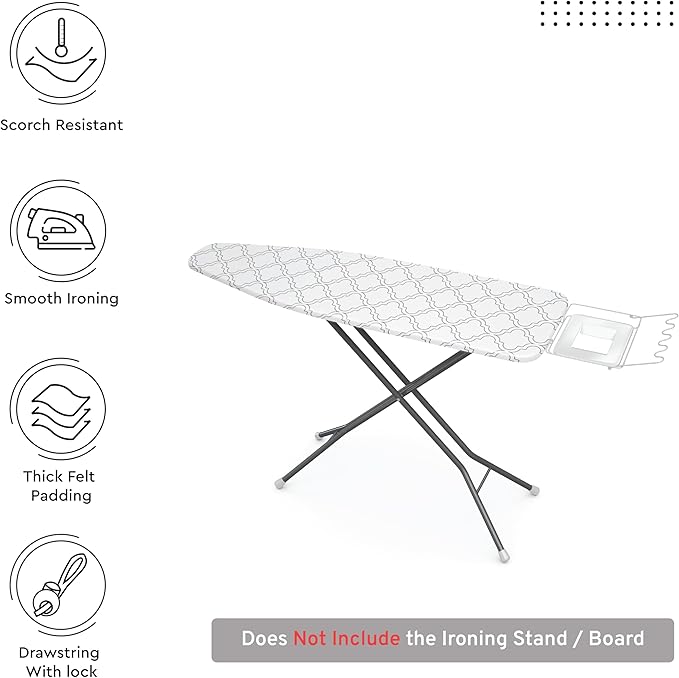 Encasa XO Ironing Board Cover and Pad 49"x18" - Image 3