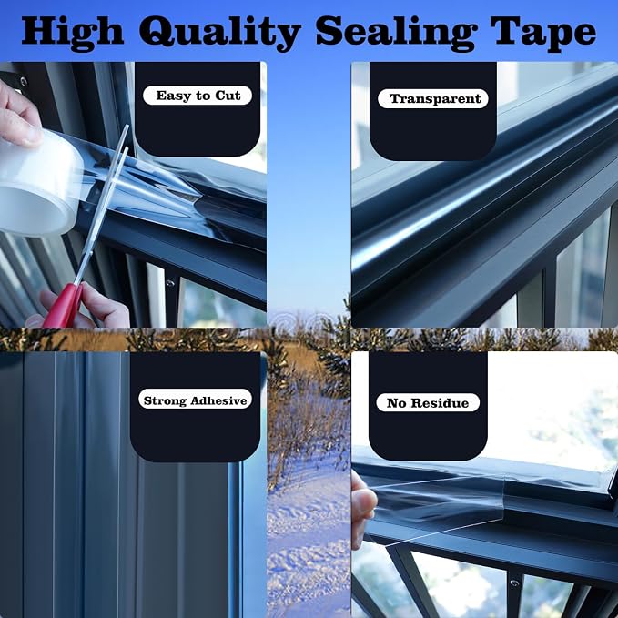 Transparent Window Weather Sealing Tape 3 Inch x 33 FT Weather Stripping - Image 4
