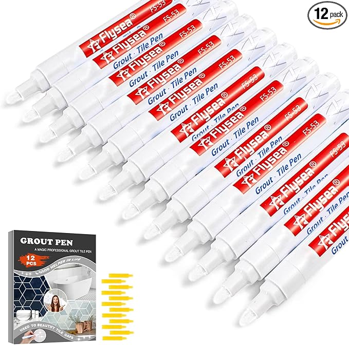 Grout Pen 12 Pack Water Based Tile Marker Repair Pens Professional by CHIMUYU
