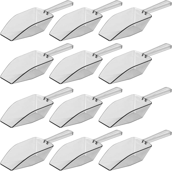 Clear Plastic Acrylic Scoops 12 Pcs | 6.5” Medium Kitchen Scoop | Wedding by Anapoliz