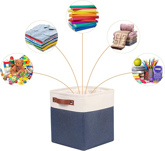 Univivi Fabric Cube Bins Set of 4 Storage Baskets - Image 4