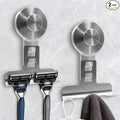 Suction Cup Razor Holder for Shower Wall 2 Pack, Heavy-Duty 15lbs Suction Hooks by WingWider