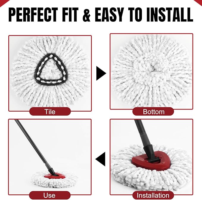3Pcs Spin Mop Replacement Heads, Easy Cleaning Spin Mop Head, Deep Clean - Image 4