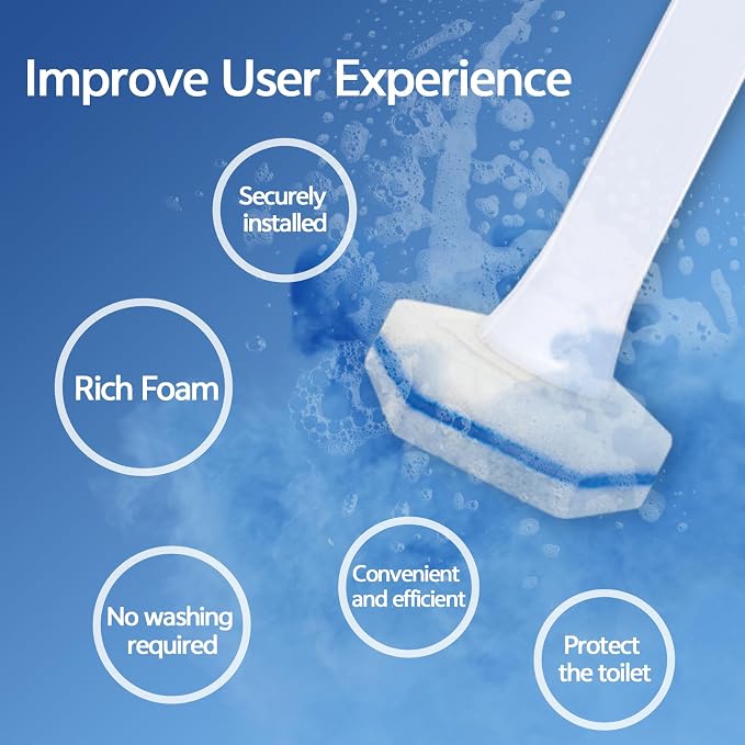 Aimery 40 Count Blue Disposable Toilet Bowl Wand Refills – Easy Clean & Fresh - Image 3