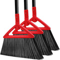 Heavy Duty Angle Broom, 3 Pack Longer Commercial Brooms, Swipe Brooms by PUTNATRUE
