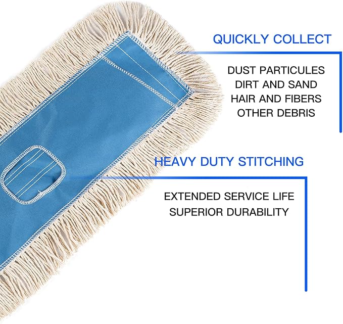 Matthew Cleaning 36'' Industrial Strength Cotton Dust Mop Refill Washable - Image 3