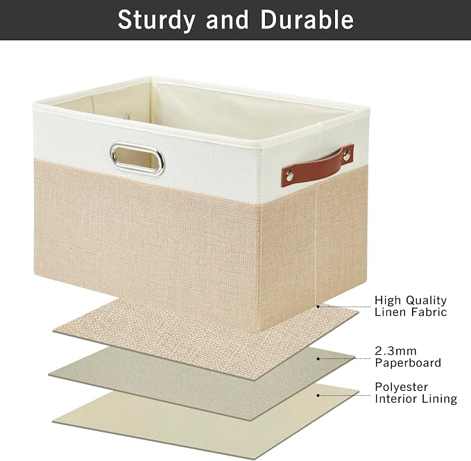 Large Collapsible Fabric Storage Bins - Image 6
