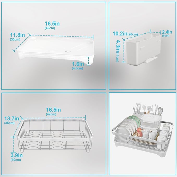 Dish Drying Rack 304 Stainless Steel Dish Racks, Adjustable Spout Auto-Draining - Image 6