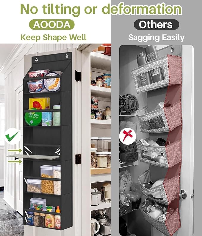 AOODA 2 Pack Over the Door Organizer, Large Capacity Closet Door Hanging - Image 3