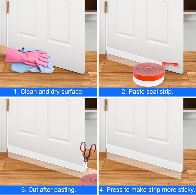 ToLanbbt Weather Stripping Silicone Door Seal Strip 1 in x 20 ft Door Draft - Image 6