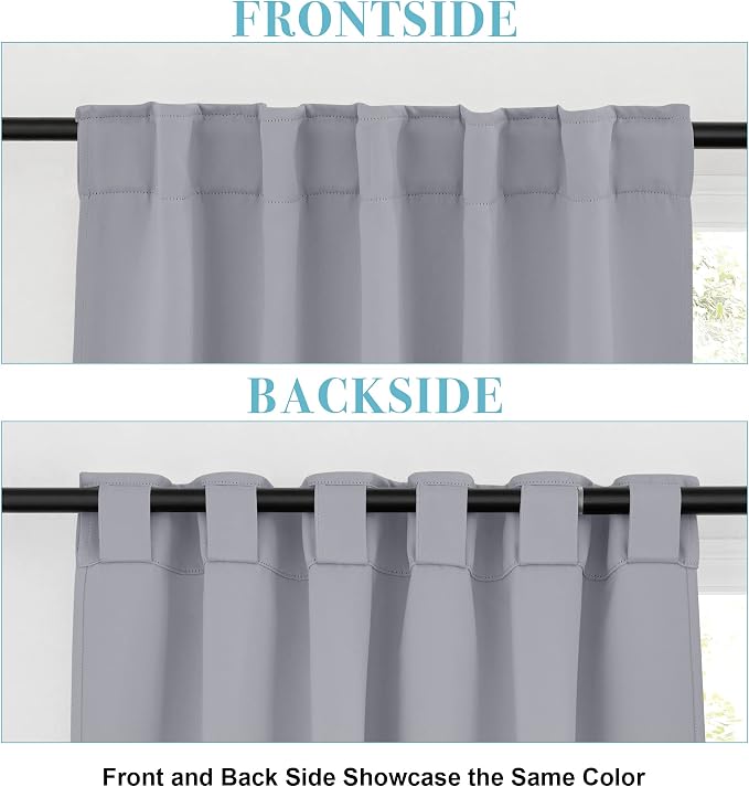 RYB HOME Small Window Curtains Blackout, Privacy Thermal Insulating Drapes - Image 2