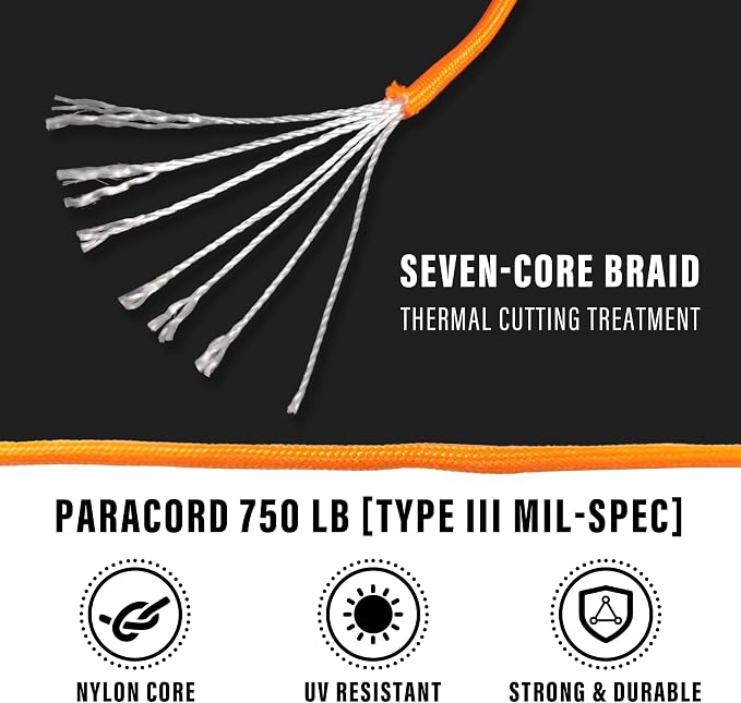 Braid 7 Strand Outdoor Survival Paracord Polyester Rope Nylon Rope Mix Thick - Image 2