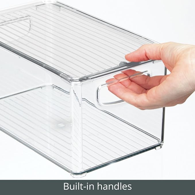 mDesign Plastic Deep Storage Bin Box Container - Image 7