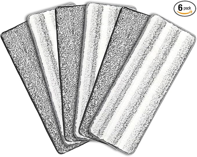 6 Pack Mop Replacement Pads for Joymoop by GIBCleaningtool