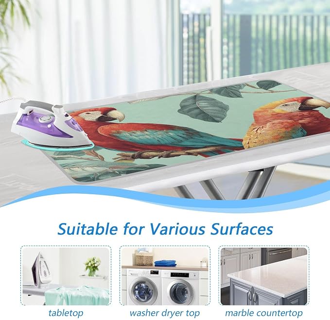 Tropical Parrots on The Branc Ironing Mat Thickened Ironing Blanket Travel - Image 5