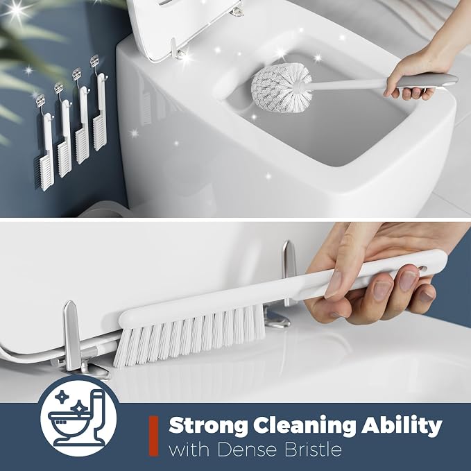 Toilet Brush, 4 Pack Toilet Brush and Holder Set Bathroom Accessories, Toilet - Image 3
