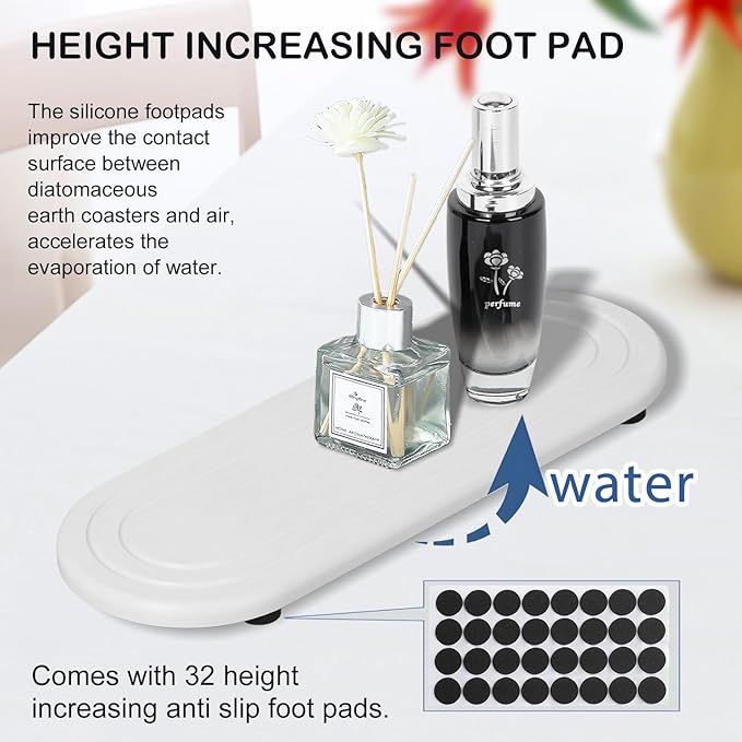 2PCS Water Absorbing Stone Tray, Fast Drying Diatomite Stone Sink Tray - Image 2
