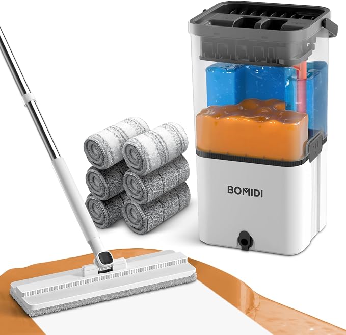Mop and Bucket Set, Flat Microfiber Mops by Home