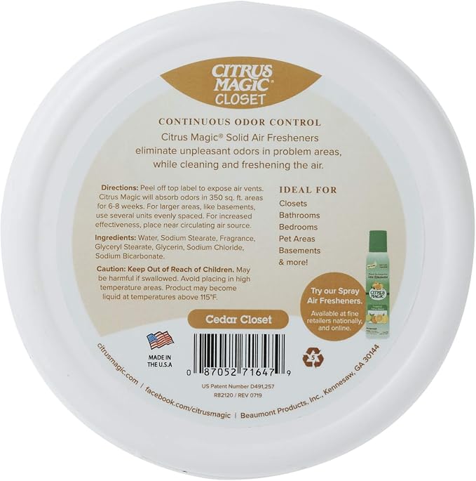 Citrus Magic For Closets Odor Absorbing Solid Air Freshener - Image 3