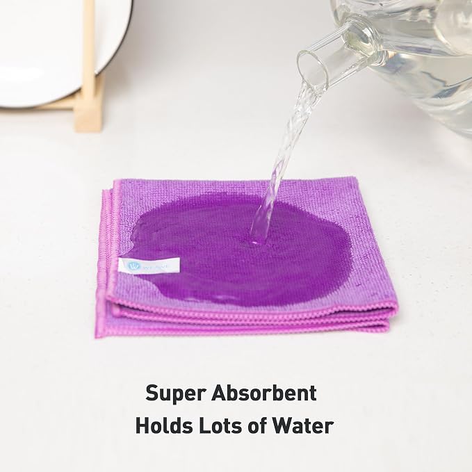 Purple Microfiber Cleaning Cloth, Ultra Soft Absorbent Microfiber Cleaning Rags - Image 4