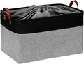 DULLEMELO Extra Large Canvas Fabric Storage Basket, 70L Foldable Closet Storage by DULLEMELO