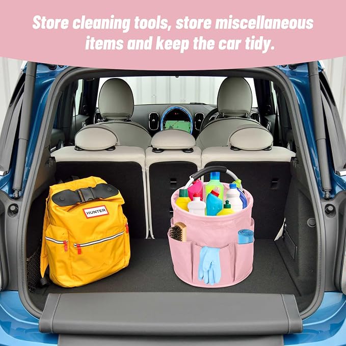 Qivine 17L Cleaning Caddy with Handle, Cleaning Supply Caddy Foldable Tool Bag - Image 5