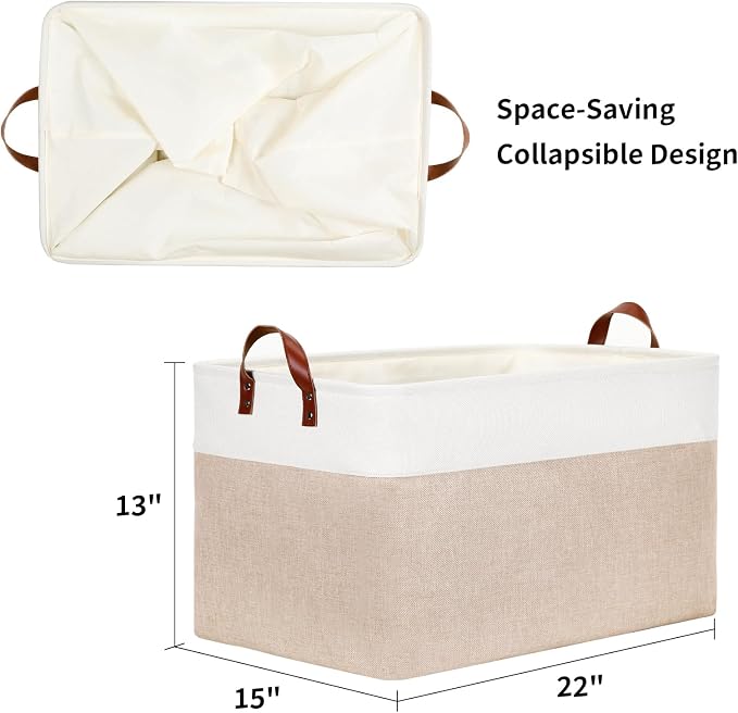 DULLEMELO 70L Extra Large Storage Bin, Collapsible Storage Box, Fabric Clothes - Image 5