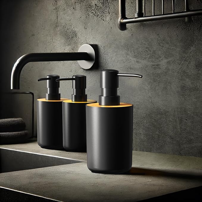 Soap Dispenser for Bathroom and Kitchen, 12oz Modern Minimalist Style Plastic - Image 4