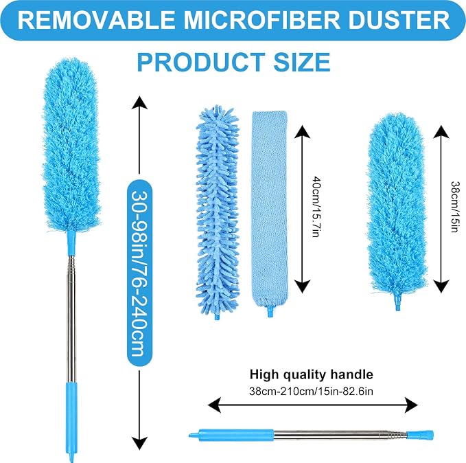4PCS Microfiber Duster Kit, 3 in 1 Microfiber Dusters Retractable Gap Dust - Image 2