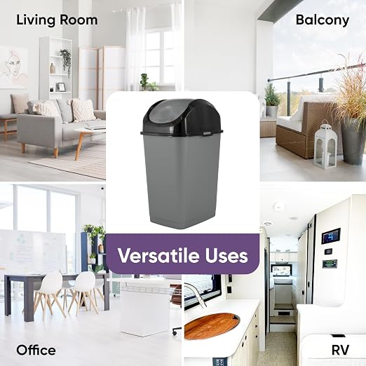 Superio Trash Can with Swing Top Lid 9 Gallon - Image 5