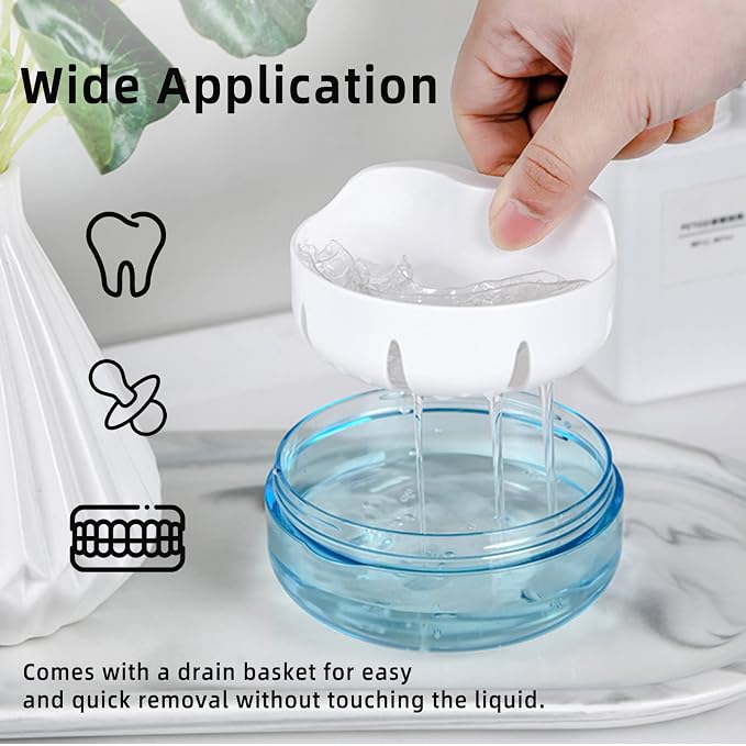 Leak Proof Denture Cup Kit Portable Retainer Case Perfect - Image 3
