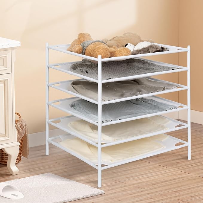 STORAGE MANIAC Sweater Drying Rack, Mesh Clothes Drying Rack, Stackable Laundry - Image 2