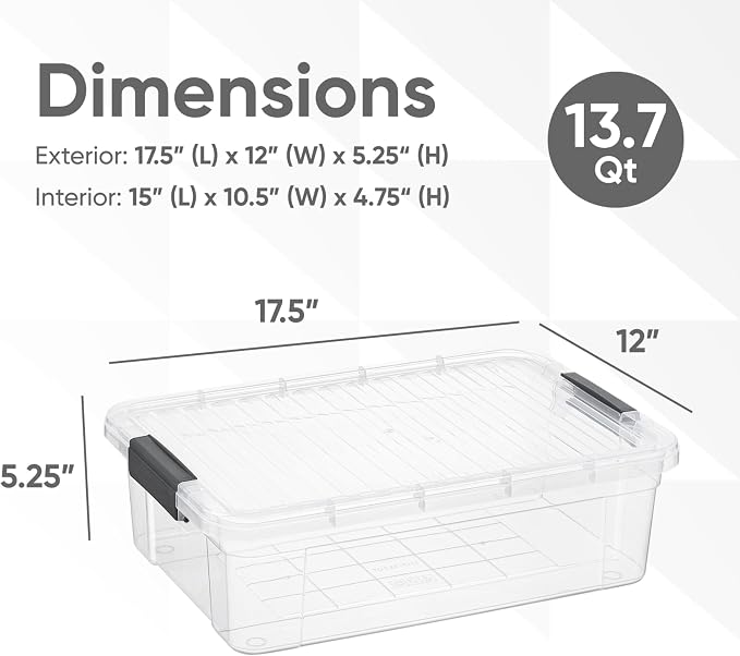 Superio Storage Bins with Lids, Stackable Totes, BPA Free, Odor Free, Organizer - Image 3
