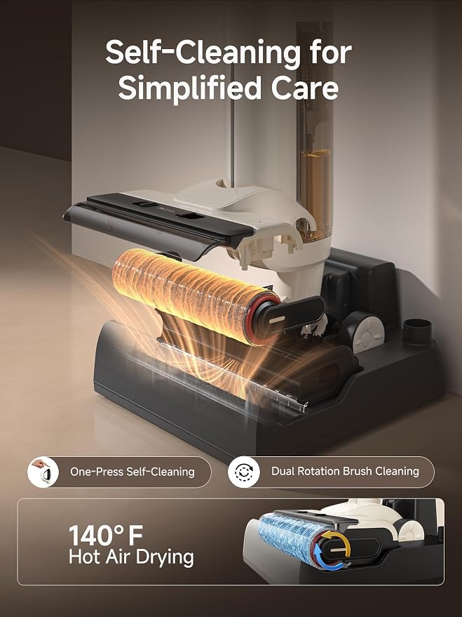 Mova K30 Wet Dry Vacuum Cleaner, 180° Lie-Flat Reach Smart Vacuum Mop, 140°F - Image 5