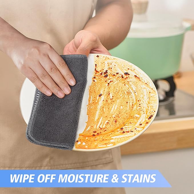 KinHwa Kitchen Washcloths for Dishes Absorbent Microfiber Dish Cloths Quick Dry - Image 7
