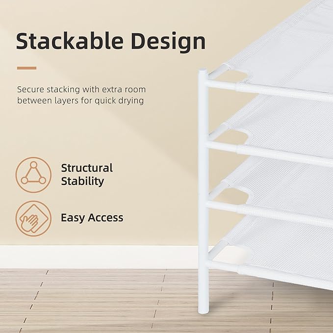 STORAGE MANIAC Sweater Drying Rack, Mesh Clothes Drying Rack, Stackable Laundry - Image 5