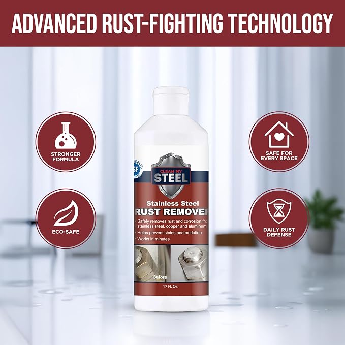 Stainless Steel Rust Stain Remover & Cleaner, NSF Approved Safe - Image 8