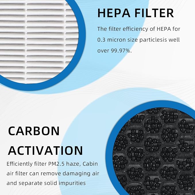 HEPA Cabin Air Filter With Activated Carbon Replacement CF10138 Compatible with - Image 3
