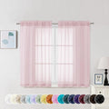 Chyhomenyc Sheer Curtains 45 Inch Long 2 Panels, Short Voile Drapes by Chyhomenyc
