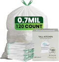 Large Trash Bag 13 Gallon Tall Drawstring 100% Post-Consumer Recycled Garbage by ValueGuard