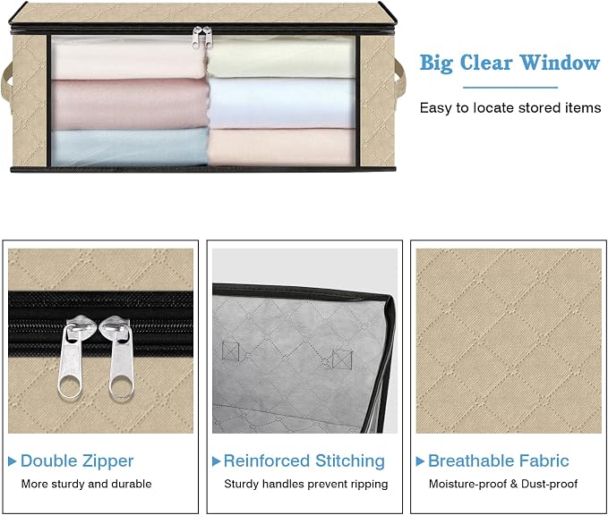 HomeHacks Storage 10-Pack Clothes Organizer Storage Bags Foldable Storage Box - Image 4
