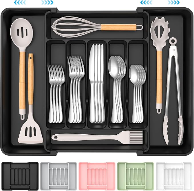 Extra Large Expandable Silverware Organizer, BPA-Free Food-Safe Cutlery by Unknown