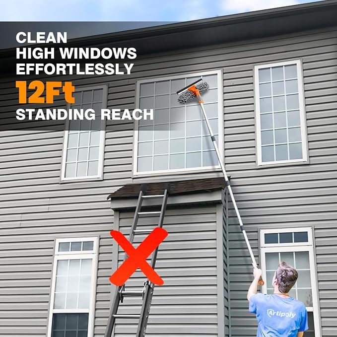Professional Window Squeegee Cleaner, 2 in 1 Shower Squeegee - Image 3